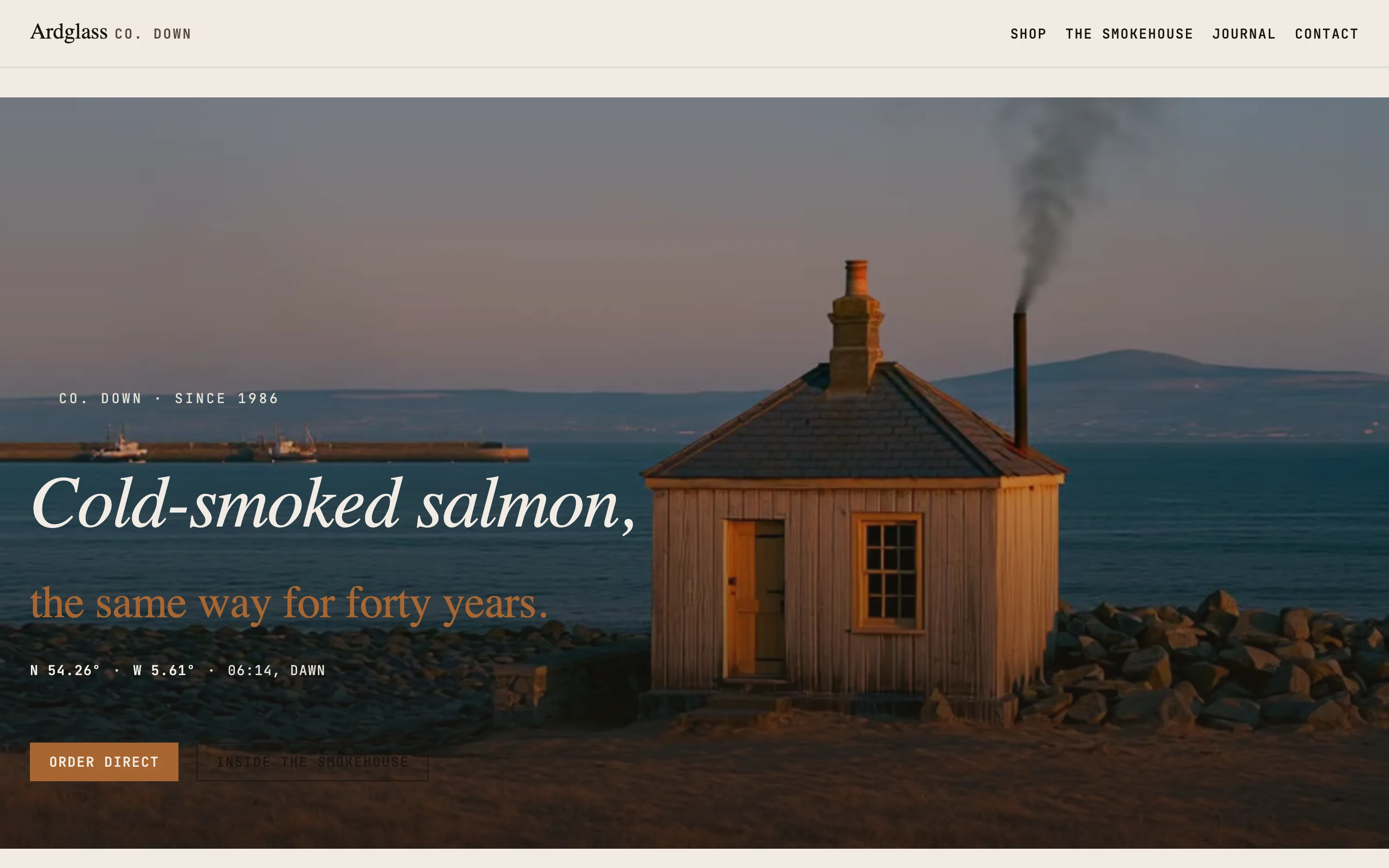 Home screenshot of Ardglass Fish Smokers